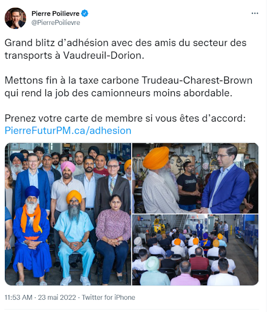 Pierre Poilièvre ne s&rsquo;oppose pas à l&rsquo;augmentation de l&rsquo;immigration annuelle à plus de 400.000 par an, confirmant ainsi son adhésion à l&rsquo;agenda mondialiste voulant voir disparaître la notion de peuples fondateurs du Canada