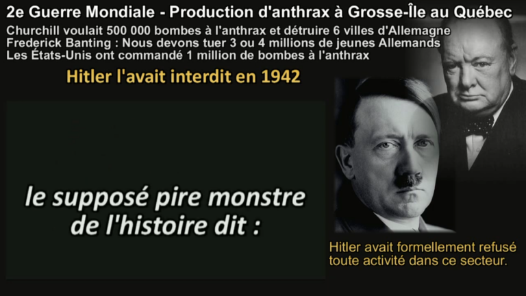 Sam Bronfman, président du Congrès juif canadien, a financé et dirigé la production d&rsquo;anthrax pendant la guerre. Hitler l&rsquo;interdit en 1942, Churchill voulait 500 000 bombes et détruire 6 villes allemandes